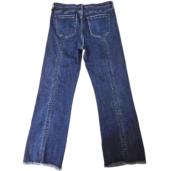 Nwot Liverpool Los Angeles Midrise The Crop Flare Dark wash Raw hem Jeans - Picture 5 of 17